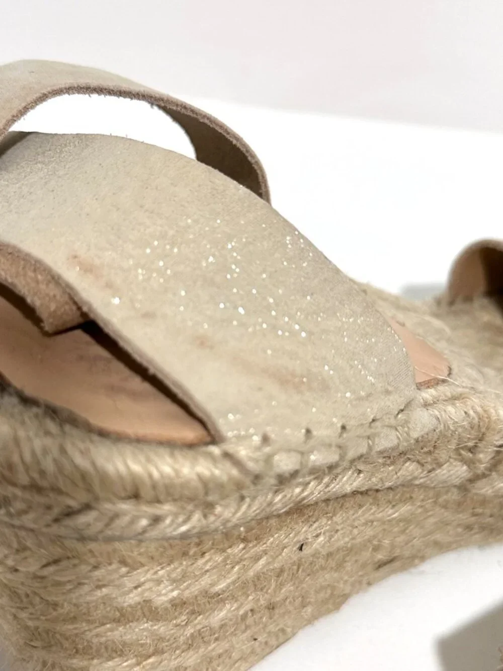 J.Crew Collection Neutral Light Gold Champagne Espadrilles Sandals Size 8
